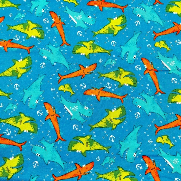 100% Cotton - HAPPY SHARKS